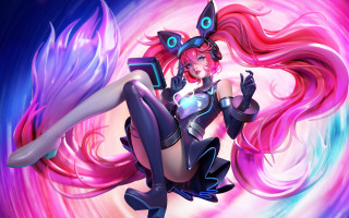 Pink hair butterfly sword fox - her shoulder free wallpaper for desktop