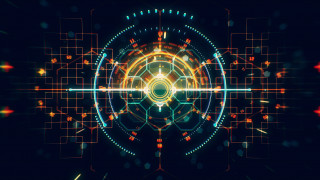 Colorful abstract circular design cross - octane renderer free wallpaper for desktop