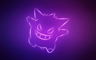 Neon purple monster sharp teeth - free neon wallpaper