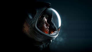 Woman space suit helmet cigarette - her head and a cigarette free wallpaper