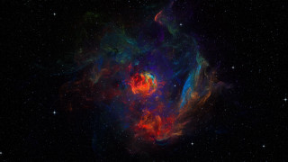 Colorful star cluster red blue 2 - blue center free wallpaper