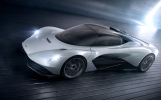 White sports car night track - a spotlight free wallpaper