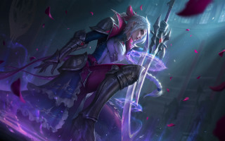 Purple woman sword armor cherry - a purple object free wallpaper