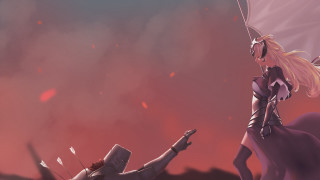 Purple dress kite armor blonde - a purple dress holding free wallpaper