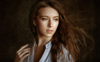 Woman long hair blowing wind 8 - free portrait wallpaper for desktop