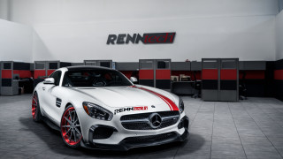 White mercedes sportscar garage red - the front of it free wallpaper