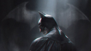 Batman dark room glowing monochrome - a batman free wallpaper