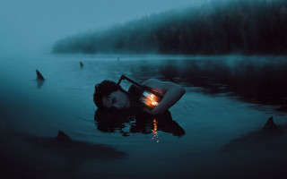 Floating water light forest surreal - brooke shaden free wallpaper