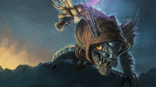 Creature sword demon painting artwork - a painting of a creature free wallpaper