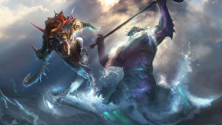 Ocean sword dragon painting two - two person free wallpaper