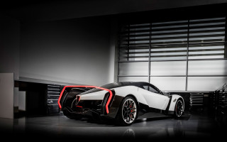 White red sports car garage - shutter free wallpaper