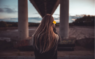 Woman flower hair sky bridge - the side of the road free wallpaper for desktop