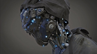 Hood cyberpunk neo figurative glowing - cedric peyravernay free wallpaper