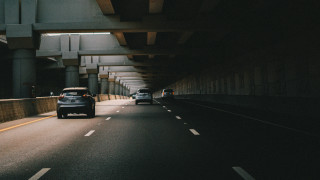 Car highway bridge anamorphic flare - a bridge in the background free wallpaper