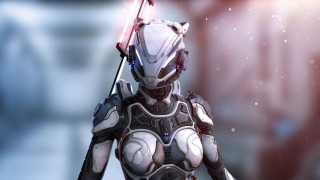 Futuristic woman sword lightsaber snow - a futuristic setting free wallpaper