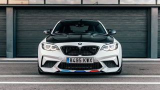 White car garage black hood - detailed face free wallpaper