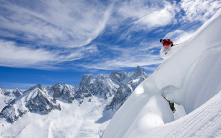 Skier jumping snowy mountain air - eric deschamps free wallpaper for desktop