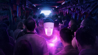 Tunnel group masked light particles - a mask free wallpaper