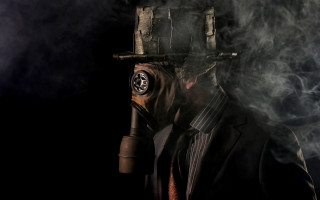 Man suit steam mask diepunk - new free wallpaper for desktop