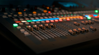 Sound board colored lights blurry - studio quality free wallpaper for desktop