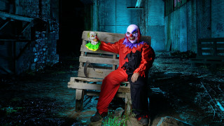 Clown bench toy bottle night - a toy free wallpaper