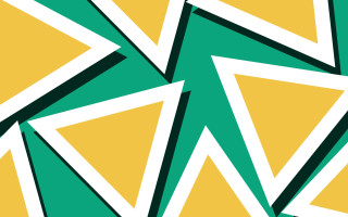 Green yellow abstract triangles lines - the middle of the image free wallpaper