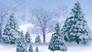 Snowy landscape forest winter branch - a painting of a snowy landscape free wallpaper
