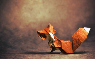 Folded origami animal brown desert - brown background free wallpaper
