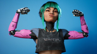 Green hair robot costume cyberpunk - green hair free wallpaper for desktop