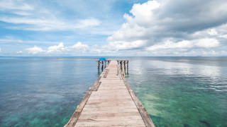 Pier ocean sky clouds figure - a pier free wallpaper for desktop
