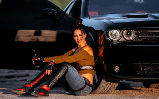 Eve rider woman car beer - a beer free wallpaper