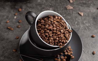 Coffee beans spoon photorealism food - a cup of coffee free wallpaper