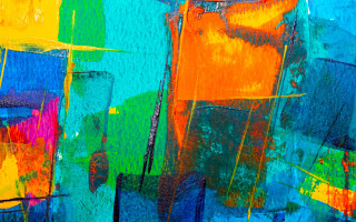 Blue yellow orange abstract blood - lyrical free wallpaper