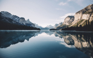 Lake mountains trees sky clouds 25 - mountain and trees free wallpaper