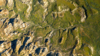 Mountain range aerial view tilt - aerial free wallpaper