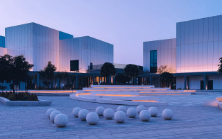 White balls building cityscape trees 2 - hypermodernism free wallpaper for desktop