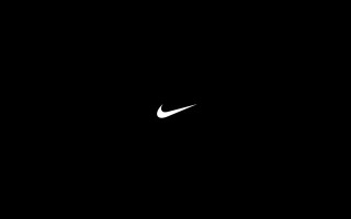 Nike logo black white minimalist - the right side of the image free wallpaper
