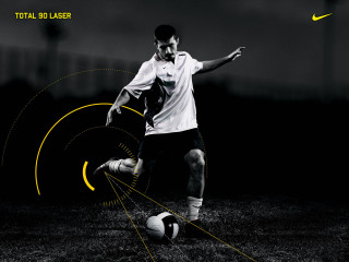 Man kicking soccerball yellowline blackwhite 2 - a man kicking free wallpaper