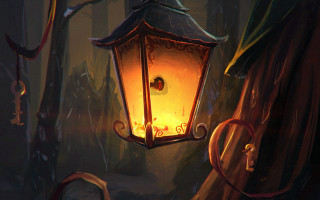 Lantern tree forest night light - a lantern free wallpaper