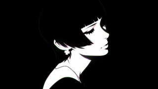Woman blackwhite hair ears dark - high contrast free wallpaper