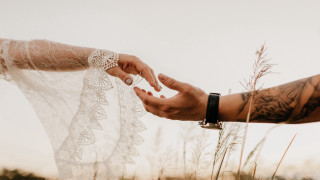 Person holding woman hands field - a sky background and a sky background free wallpaper