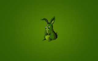 Green rabbit on green wall - a green wall free wallpaper