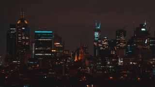 Cityscape night lights buildings bridge - elizabeth durack free wallpaper