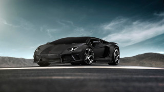 Black sports car desert mountains 4 - a black sports car free wallpaper for desktop