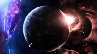 Space planet star bright light 5 - a planet and a star in the background free wallpaper