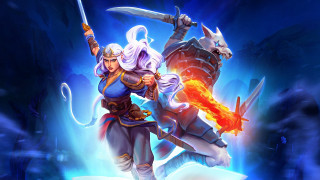 Woman sword fire castle armor - art of brom free wallpaper