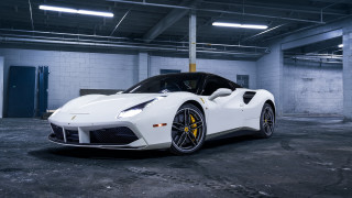 White sports car garage 3d - white background free wallpaper for desktop