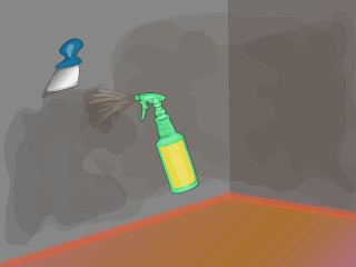 Spray bottle broom wall shadow - a shadow of a person free wallpaper