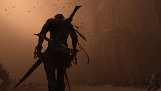 Man sword foggy birds coat - a foggy area free wallpaper for desktop