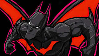 Bat red black armor glowing - dark night free wallpaper for desktop